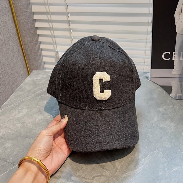 セリーヌ c キャップ ブランド イニシャル ベースボールキャップ コピー / コットン マリン Cew39340
